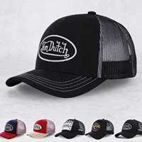 Gorra de béisbol unisex deportiva transpirable con visera curva y malla trasera negra bordada personalizada al por mayor BestsellerVON