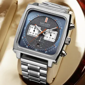 Megir 2182 New Business Men's Quartz Watches Fashion Brand Chronograph Wristwatch for Man Hot Hour with Calendar 2023