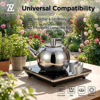 Bouilloire à thé en acier inoxydable 201 haute densité avec infuseur, finition miroir, compatible induction et gaz, pour la maison et les cadeaux – Théières et bouilloires