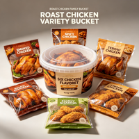 Sacs d'emballage gaufrés à fermeture éclair de qualité alimentaire en PE, type stand-up, pour poulet rôti et cuit au four
