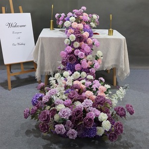 Chemin de table rose en soie artificielle populaire pour la décoration de scène de mariage et centre de table - Product Image 6