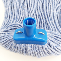 Tête de balai serpillère de rechange en coton bleu haute performance, type douille, pour le nettoyage commercial des sols