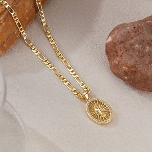 Hip Hop 14k placcato oro Christian collana pendente alla moda religioso totem amuleto fascino pastore ha perso agnello regalo principalmente rame - Product Image 4