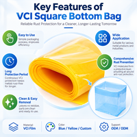 Sacs d'emballage VCI personnalisables, résistants à la corrosion, en polyéthylène basse densité, épais, à fond carré, pour pièces métalliques industrielles