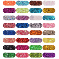 Ensemble de paillettes épaisses de 32 couleurs, paillettes holographiques, gel à paillettes pour vernis à ongles, paillettes pour globe à neige, gobelet