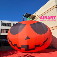 Ballon Citrouille d'Halloween Personnalisable, Décoration Géante Gonflable Citrouille Crâne pour Festival d'Horreur/Fête des Fantômes/Maison Hantée