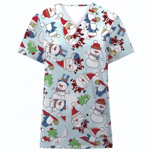 Divisa infermieristica <span class=keywords><strong>da</strong></span> donna con stampa cartoon, ideale per dropshipping - T-shirt e pantaloni medicali - Product Image 6