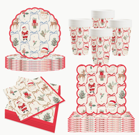 Ensemble d'assiettes en papier jetables sur le thème de Noël DAMAI, fournitures de décoration de fête festives pour les anniversaires et les réunions de famille, directement de l'usine
