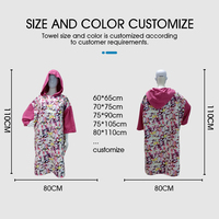 Serviette de plage à capuche en microfibre de suède éponge, séchage rapide, super absorbante, avec logo personnalisé, pour adultes