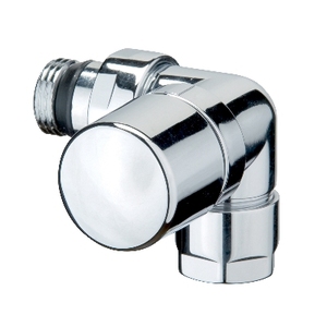 Valvola decorativa termostatica cromata lucida ad angolo sinistro da 1/2 pollice per componenti di sistemi HVAC - Product Image 1