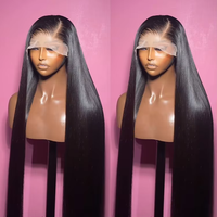 Perruques de Cheveux Naturels Vietnamiens Lisses 13x6, Sans Colle, Full HD, Dentelle Transparente, Lisses Raides, Cheveux Vierge Remy Indiens