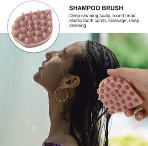 Custom Logo Silicone Scalp Massage Brush Modern Exfoliating <b>Back</b> <b>Scrubber</b> <b>for</b> Shower No Slip Handheld Cleansing Bath Brush - Product Image 4