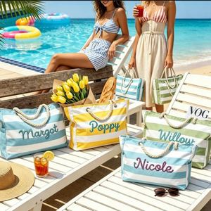 Personalizable Modern Beach Large Capacity Canvas Women's <b>Tote</b> <b>Bags</b> with Zipper for Travel & Shopping - Product Image 1