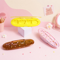Palette de fards à paupières ovale colorée DIY de haute qualité avec compartiment pour poudre libre, idéale pour le blush, le rouge à lèvres et le baume à lèvres – Vente en gros