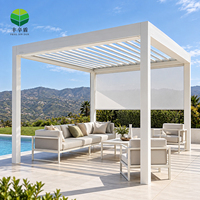 Pergola motorisée en aluminium sur mesure avec toit à lames orientables et rétractables, couverture de patio imperméable pour jardin et cour arrière