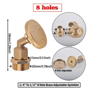 หัวฉีดพ่นยาทองแดงขนาด 1/4" 1/2" สำหรับสวน/ฟาร์ม  หัวฉีดพ่นหมอกสำหรับการเกษตรในโรงเรือน  ขนาด 1/2/3/4/8 หัวฉีด - Product Image 4