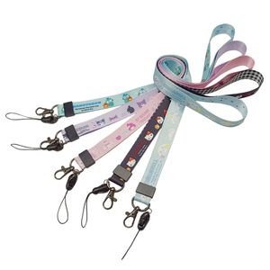 RPET Soft <b>Polyester</b> Neck Strap OEM ODM Custom Cartoon Character Printed Phone <b>Lanyard</b> Factory with Phone Loop - Product Image 1