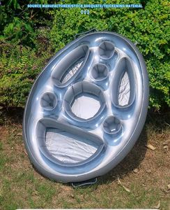 Seau à glace gonflable en PVC gris avec logo personnalisé, 70 cm, avec 8 supports pour bain à remous, utilisation en extérieur, fabriqué en Chine - Product Image 3