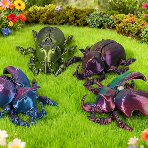 Vashine Figurine d'action imprimée en 3D, jouets pour enfants en forme de coléoptère, insecte flexible en PLA cristallin, collection créative pour enfants - Product Image 1