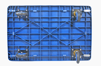 Chariot de table en plastique industriel avec garde-corps, roues pivotantes à 360 degrés, capacité de 400 kg, entièrement silencieux, main courante double couche, 35,5 pouces X