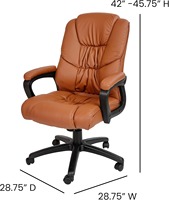 Fauteuil de bureau ergonomique de luxe en cuir, pivotant et inclinable, en nylon moderne de haute qualité SGY