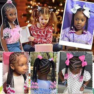 Extensions <span class=keywords><strong>de</strong></span> <span class=keywords><strong>queue</strong></span> <span class=keywords><strong>de</strong></span> <span class=keywords><strong>cheval</strong></span> <span class=keywords><strong>avec</strong></span> perles, tresses, postiches pour enfants, tresses <span class=keywords><strong>avec</strong></span> perles, coiffures tressées protectrices pour filles - Product Image 5