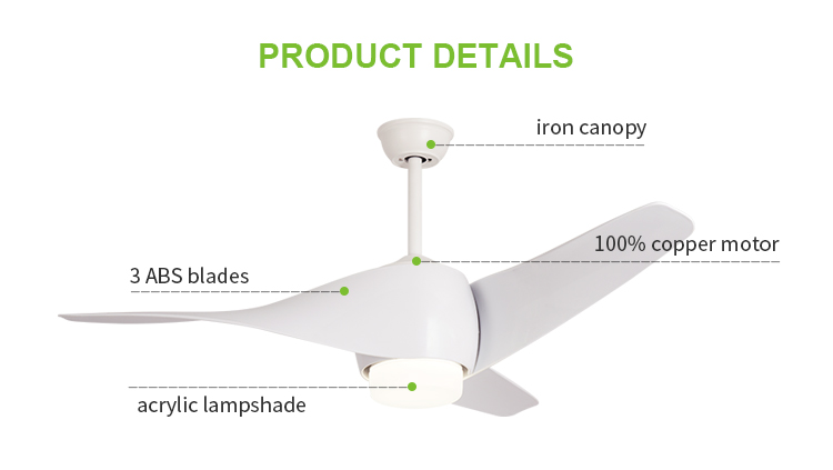 Breezelux hot Sale Cheap Modern 3 Blades ceiling fan chandelier battery powered