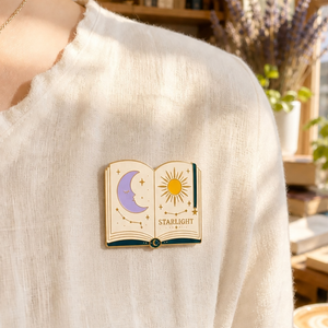 Patrón de sol y luz de luna, PIN dorado personalizado, insignia de metal para solapa, PIN de esmalte Duro Personalizado, alfileres de esmalte bonitos, libro para ropa - Product Image 2