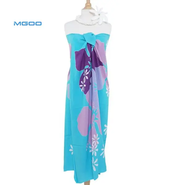 Benutzer definierte Rayon Beach Sarong Decken Ohne Quasten für Damen Badeanzug Wrap Cover Up Viskose Beach wear