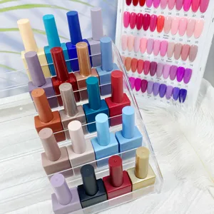 Rắn Gel cầu vồng màu sắc Nail Salon mỹ phẩm UV Gel Nail Polish OEM chai UV Led Gel cho làm móng tay solon