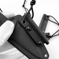 Étui tactique d'extérieur pour couteau EDC, kit de survie avec allume-feu et tige de ferrocérium, noir