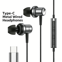 Écouteurs intra-auriculaires filaires numériques DAC stéréo en métal de type C pour smartphones