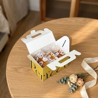 Boîte à gâteau bento en carton écologique de luxe haut de gamme personnalisée, fermeture magnétique, emballage alimentaire portable, étanche, pâtisserie