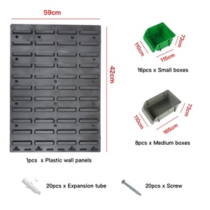 GD <b>Wall</b> <b>Mounted</b> Detachable PP Plastic Parts <b>Storage</b> <b>Bin</b> Rack with 12 Compartments for Workshop - Product Image 2
