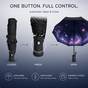 Parapluie pliant automatique personnalisé avec logo, parapluie de voyage compact à 3 plis, parapluie de pluie imprimé, vente en gros OEM - Product Image 6