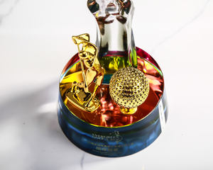 Decoração Personalizada para Casa Novo Design Grande Troféu de Cristal de Vidro Prêmio de Golfe Troféu Águia com Asas Transparentes - Product Image 4