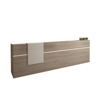 Comptoirs de réception de bureau en bois massif de luxe moderne de couleur personnalisée Comptoir de réception en bois foncé