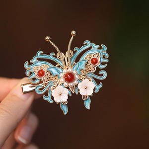 Antique Exquis Guofeng Ming Song Femme Cour Style <span class=keywords><strong>Cheveux</strong></span> Accessoires Nouveau Papillon Épingle À <span class=keywords><strong>Cheveux</strong></span> Brûlé <span class=keywords><strong>Bleu</strong></span> Métal Taille 5cm Partie - Product Image 5