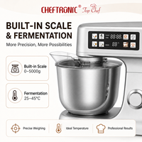 Robot pâtissier Cheftronic 6.0L avec boîtier ABS, écran tactile, programmes automatiques, balance intégrée, fonction fermentation et pétrissage pour la préparation des aliments