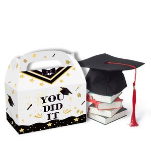 Caja de Regalo de Papel Plegable Portátil, Cajas de Regalo para Pasteles y Dulces, Cajas de Papel Kraft para Decoraciones de Graduación - Product Image 1