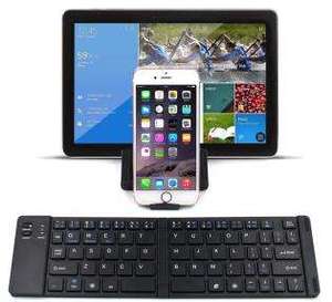 BSCI Factory Custom Portable Slim Folding Foldable Aluminum <b>Mini</b> Wireless bluetooth <b>Keyboard</b> for Mobile Phone - Product Image 4