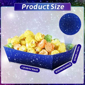 Galaxy Starry Night Paper Food Boats Snack Candy Popcorn Nacho Hot Dog Bandejas Tazón para servir para Buffet Decoraciones para fiesta de cumpleaños - Product Image 3