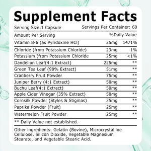 Capsules Water Away à Marque Blanche avec Vinaigre de Cidre de Pomme et Poudre de Soja, Compléments Alimentaires en Capsules, Favorise l'Équilibre Hydrique - Product Image 5