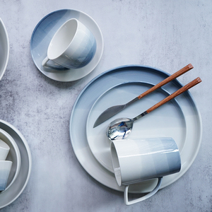 Bộ đồ ăn sứ cao cấp, màu sắc đẹp, thiết kế mới, kiểu dáng đơn giản, phối màu gradient, dùng cho nhà ở, khách sạn, tiệc, bộ 72 món, hiện đại, thanh toán qua T/T - Product Image 2