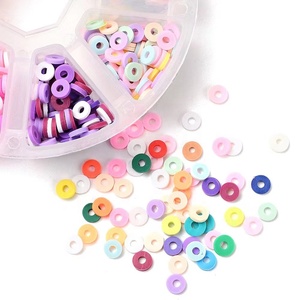 Hot Selling Diy 1200pcs/set Colorful Polymer Clay Bead Set 6mm Clay Beads For Bracelet Jewelry Making