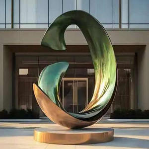 カスタマイズされた大型屋外抽象アートデコレーション鋳造ブロンズグローブ彫刻ツイスティサークル金属彫刻 - Product Image 4