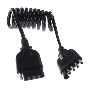 Conector de Remolque de 4 Pines, Cable de Extensión Americano de 5 Pies, Negro, para Conexión de Luces Traseras y de Señalización de RV - Product Image 1