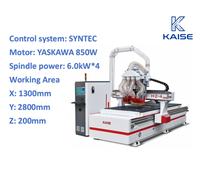 Routeur CNC 3 axes pour le travail du bois avec chargement/déchargement automatique, moteur PLC, table 1300x2800mm, 4 broches pour la production de meubles en série