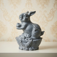 Sculpture en pierre personnalisable de l'animal du zodiaque chinois au design moderne pour l'extérieur : Singe, Chien, Tigre, Lapin pour parc