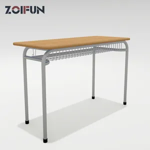 Hot sales classroom furniture wooden school desk chair with two seats for students double classroom tables and bench